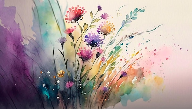 A painting of flowers with the word flower on it