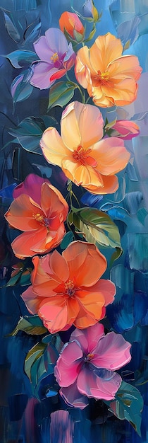 a painting of flowers with the word quot hibiscus quot