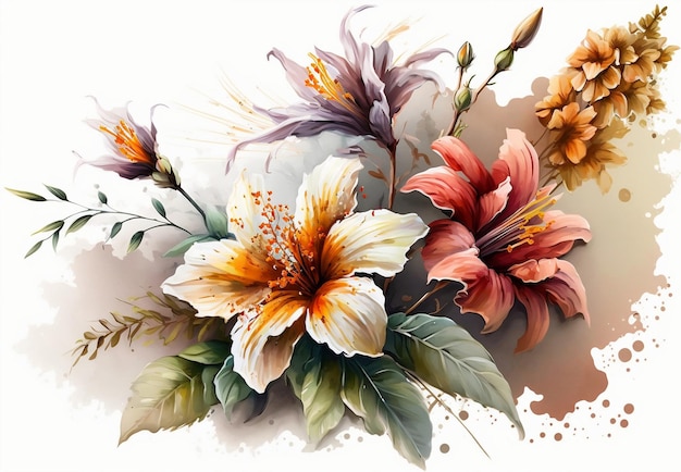 A painting of flowers with the word love on it