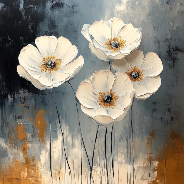 a painting of flowers with the words quot poppies quot on the bottom