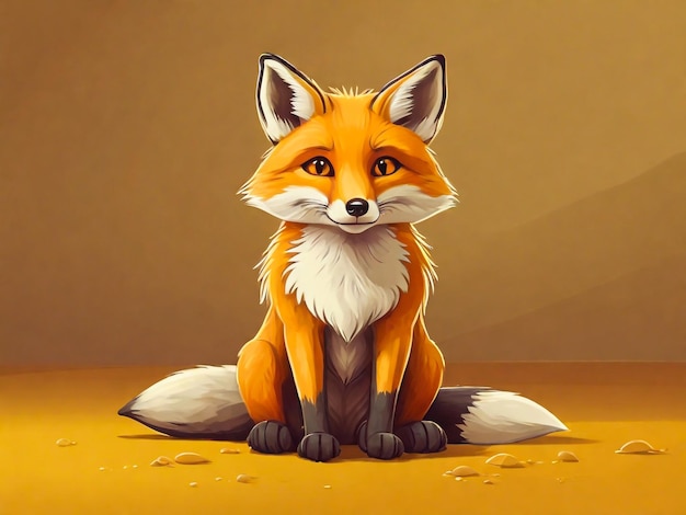 a painting of a fox with a white fur on its face