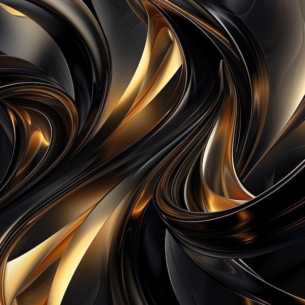 a painting of gold and black paint with a gold background