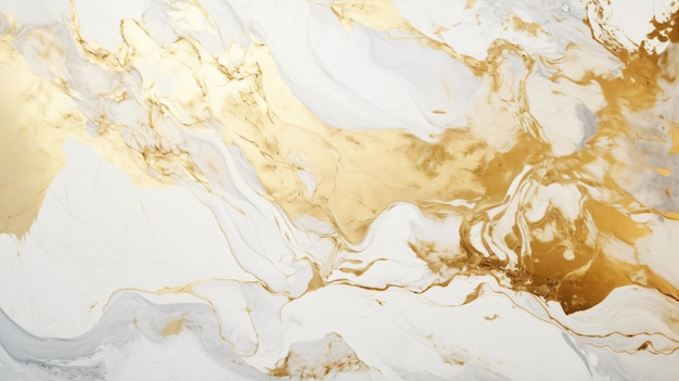 a painting of gold and white marble with a brown background