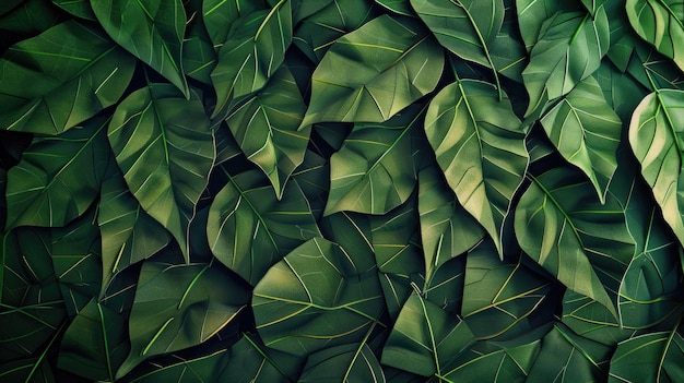 a painting of green leaves with the background of green leaves