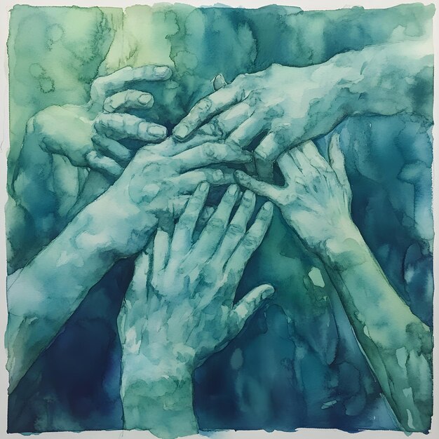 Photo a painting of hands that say  hands  in the middle