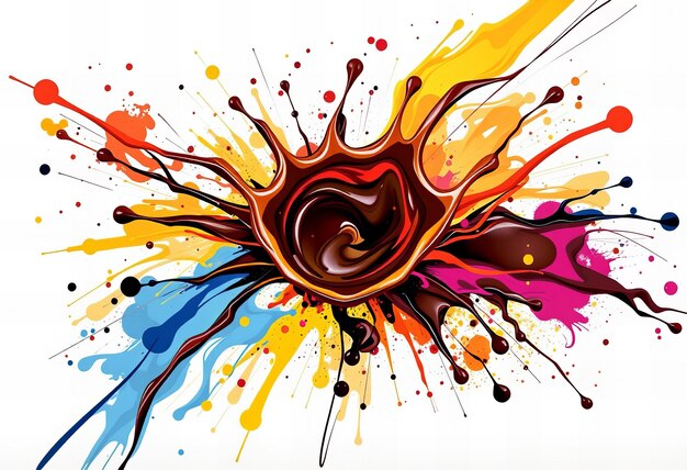 Photo a painting of a heart with a colorful splash of paint