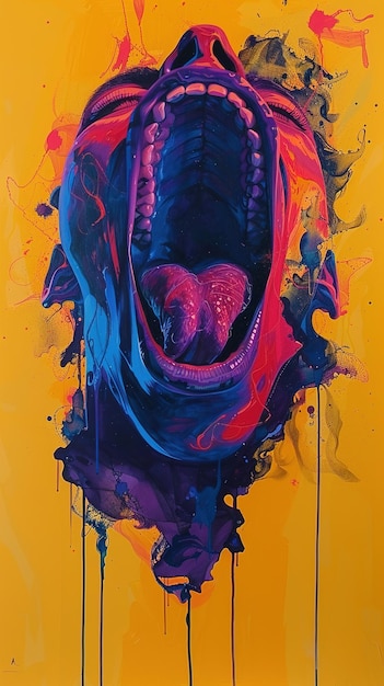 a painting of a heart with a heart inside of it