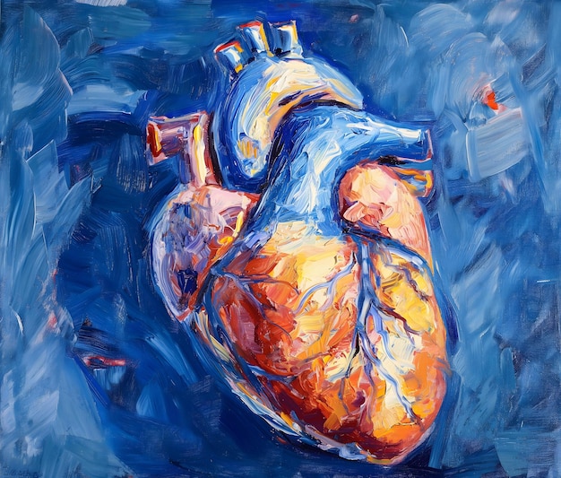 a painting of a heart with a heart in it