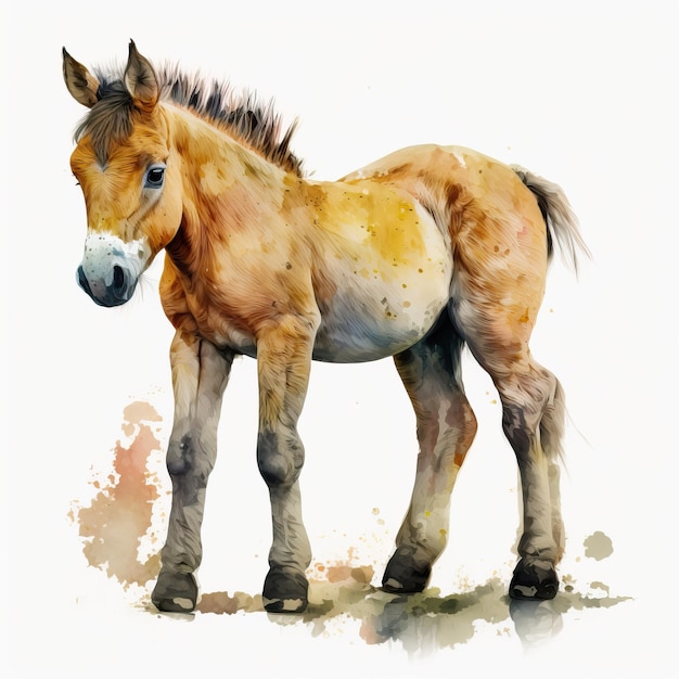 A painting of a horse with a white spot on its nose.