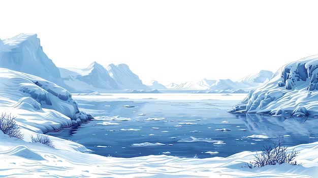 a painting of an iceberg in the ocean with the ocean in the background