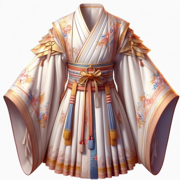 Photo a painting of a kimono with a robe that says quot the word quot on it isolated on white background