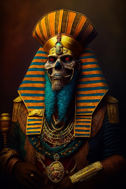 A painting of a king of egypt