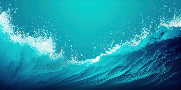 A painting of a large wave in the ocean generative AI