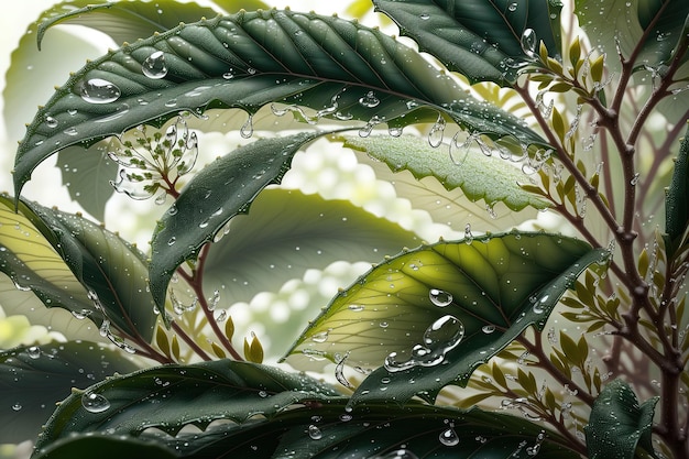 A painting of a leaf with the word tea on it