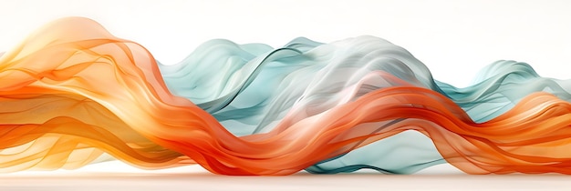 a painting of a long wavy wavy wavy orange and blue swirls