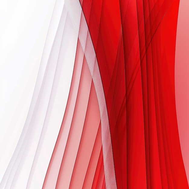 A painting made with red and white stripe on white background Generative ai