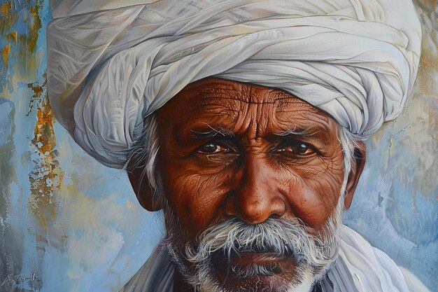 Painting of a man wearing a turban and white skin