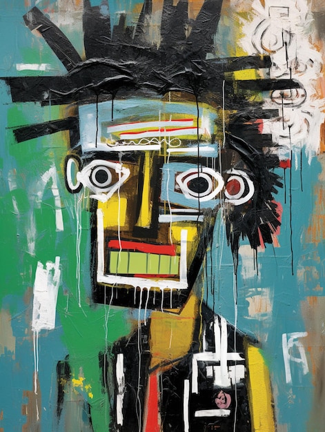 Painting of a man with a hat and a cross on his head generative ai