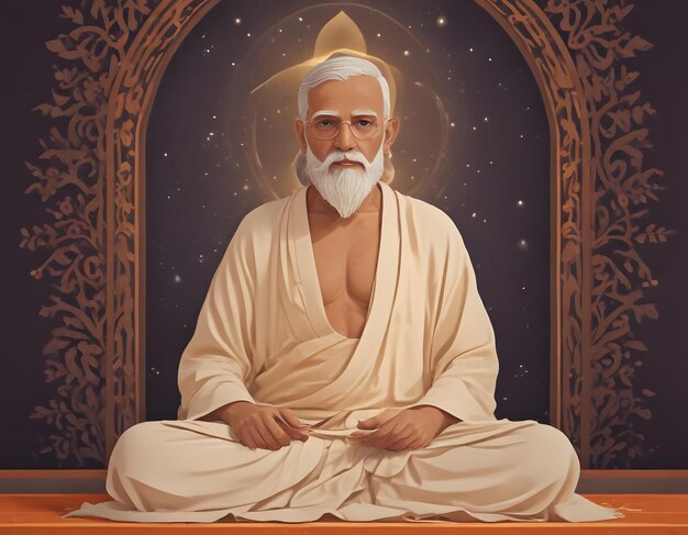 Photo a painting of a man with a white beard and a white beard