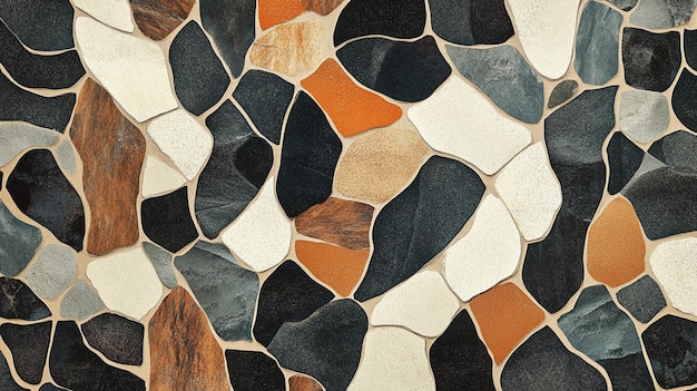 a painting of a mosaic with a brown and tan colors