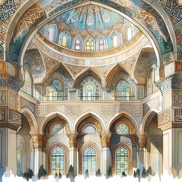 a painting of a mosque with the words quot holy quot on it