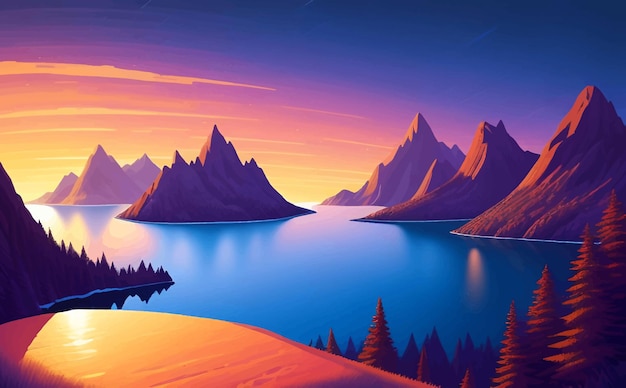 a painting of mountains with the name quot the name of the mountain quot