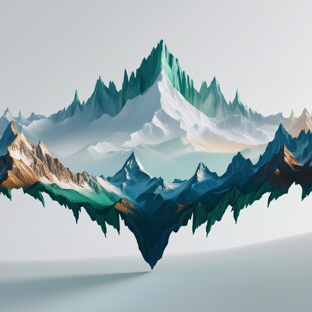 a painting of mountains with the word quot mountains quot on it