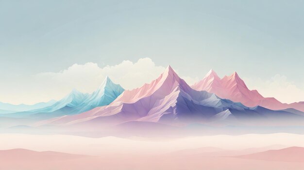 Photo a painting of mountains with the words  mountain  on the top