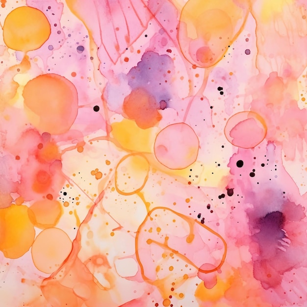 a painting of multicolored circles and bubbles