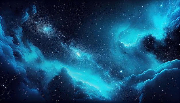 A painting of a night sky with stars and clouds generative AI