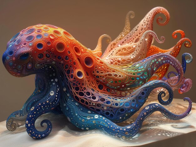 a painting of a octopus with the word octopus on it