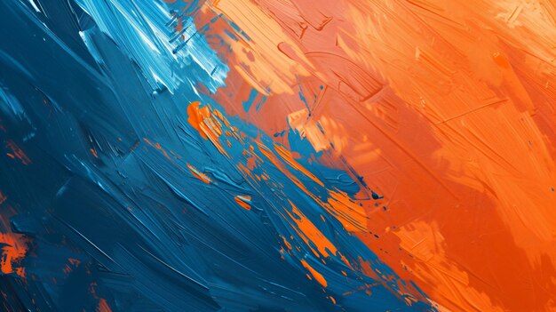 a painting of orange blue and orange paint by person