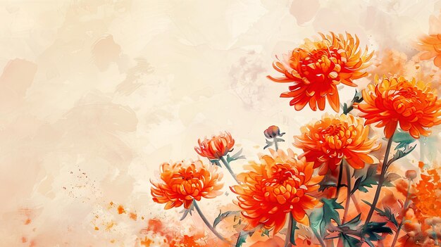 Photo a painting of orange flowers with the words quot marigold quot on the bottom