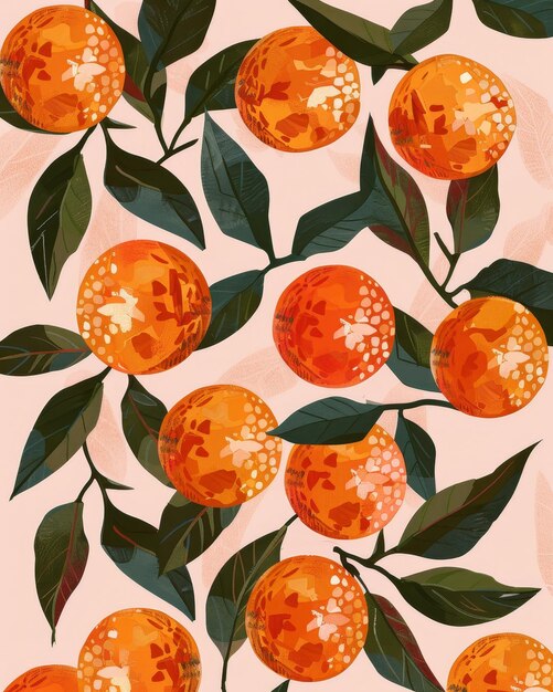 Photo a painting of oranges with the word on it