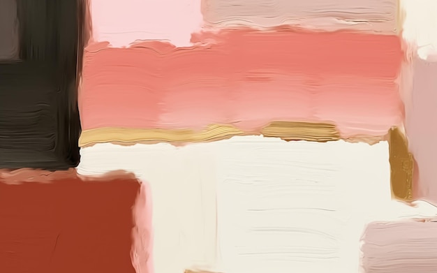 a painting of a painting with a red background and a white and pink border