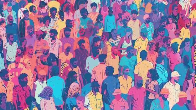 a painting of people in colorful clothes