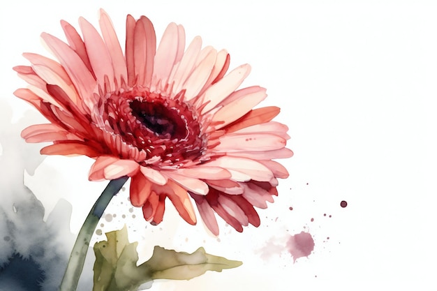 A painting of a pink gerbera flower