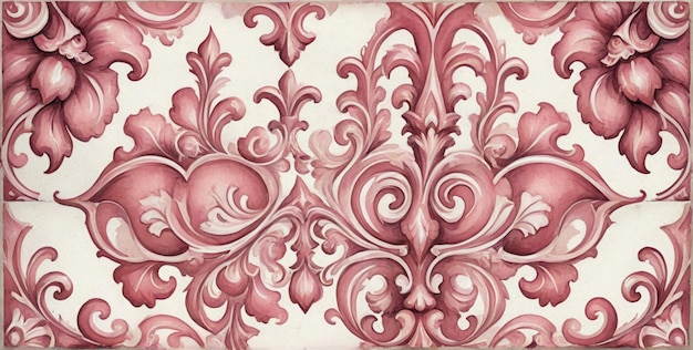 a painting of a pink and pink floral pattern