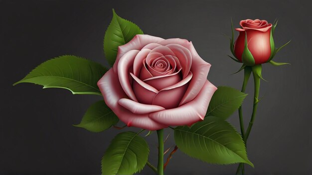 a painting of a pink rose with the word quot rose quot on it