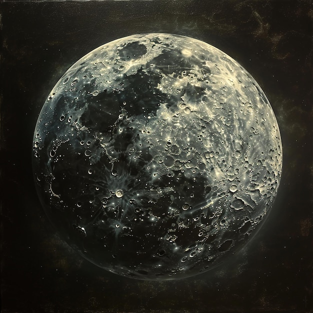 a painting of a planet with the moon in the background