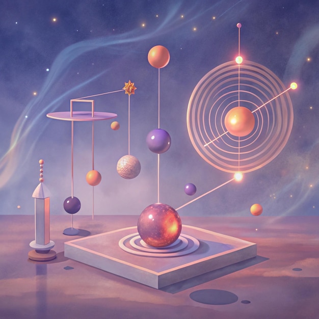 Photo a painting of planets and planets with the words  planets  on the bottom