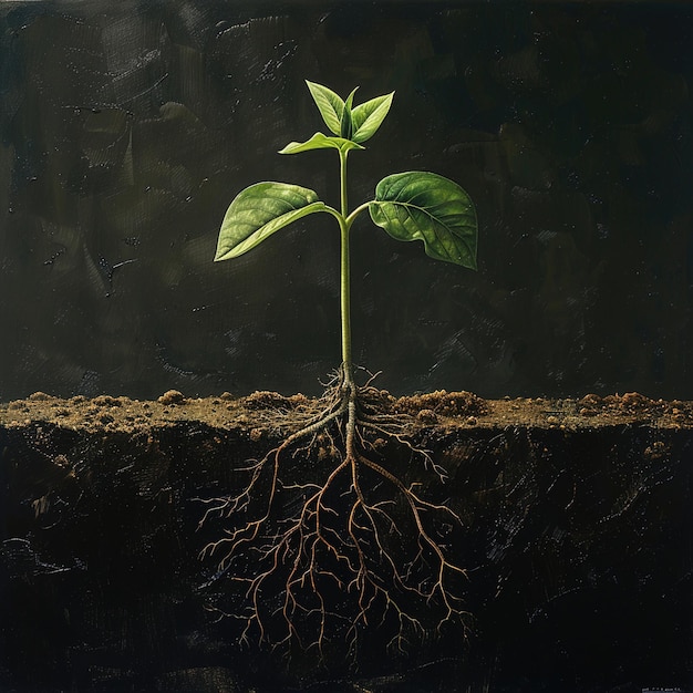 a painting of a plant with the word  sprout  on it