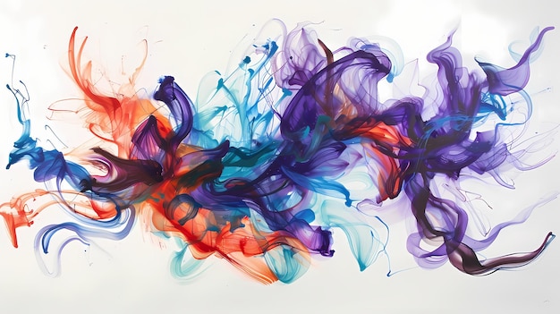 a painting of purple and blue inks with the word  on it