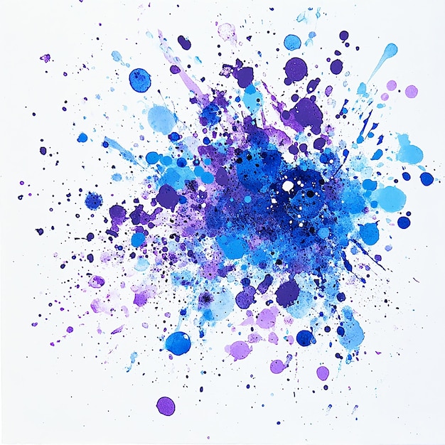 a painting of purple and blue watercolors is shown