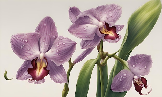 a painting of purple flowers with the word lily on it