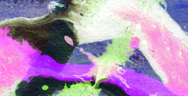 A painting of a purple and green flower