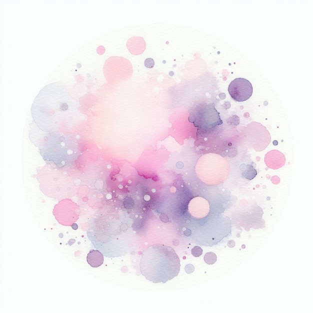 a painting of a purple and pink abstract background with a pink and purple circle