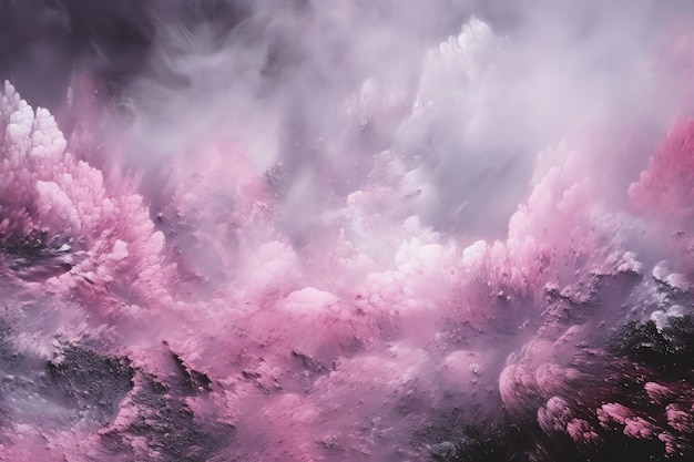 A painting of purple smoke with the word smoke on it