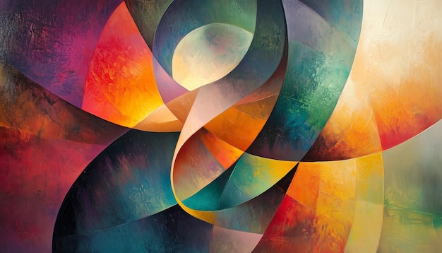 a painting of a rainbow colored circle with a spiral design in the middle