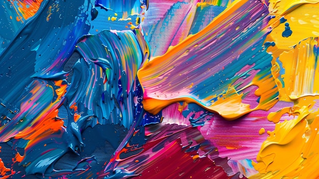 a painting of a rainbow colored paint by person